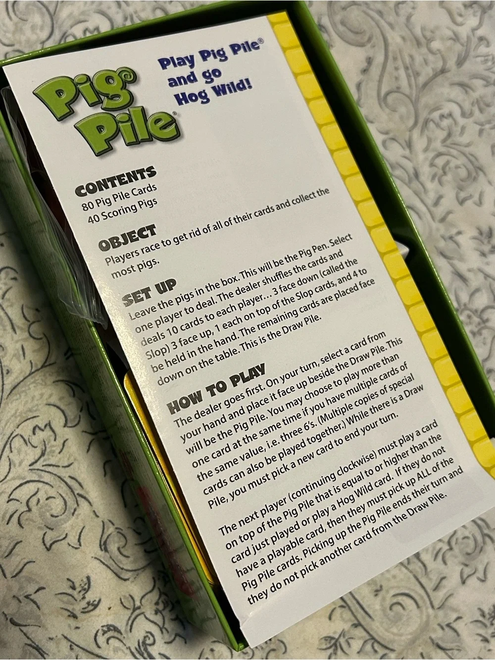 Pig Pile Card Game - Yellow Box by Richard Borg